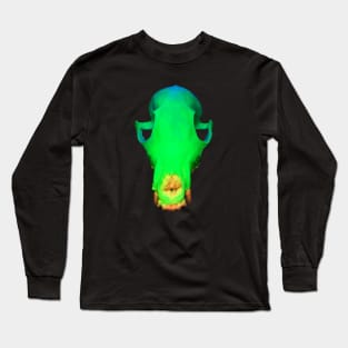 Green Fox Skull Long Sleeve T-Shirt